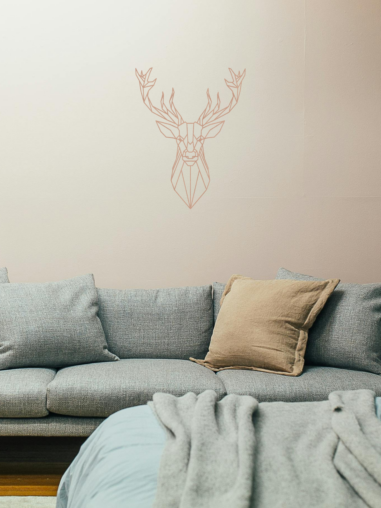 Geometrische eland in hout als wanddecoratie