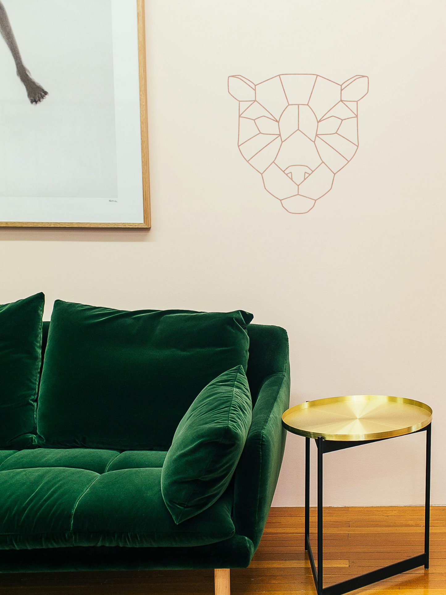 houten geometrische poema als wanddecoratie