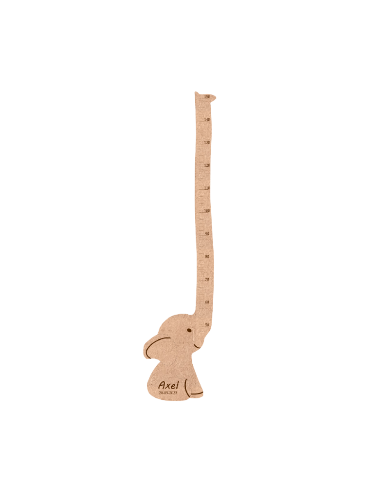 Groeimeter olifant in hout leuk cadeau oor geboorte