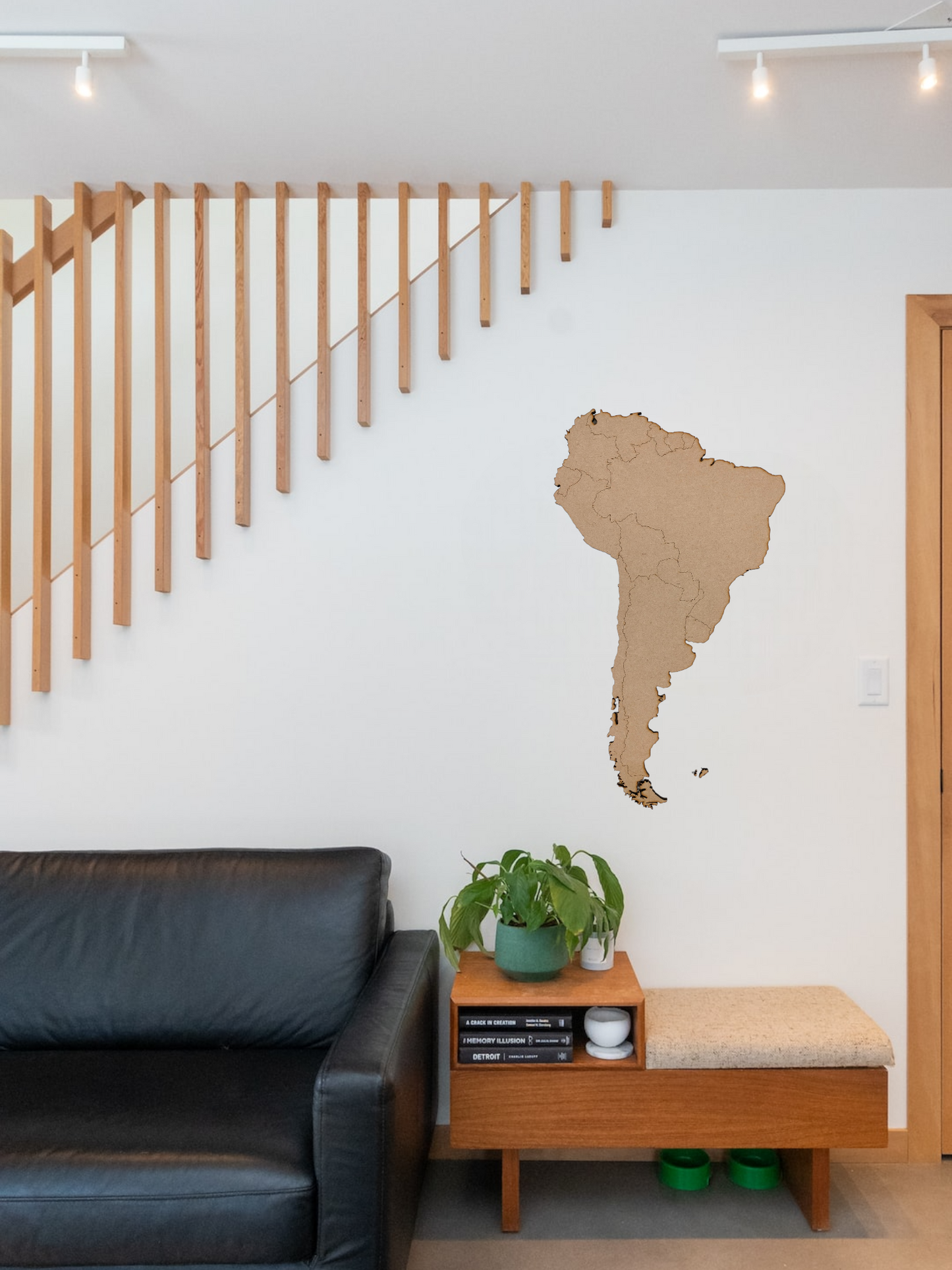 Houten kaart Zuid-Amerika als wanddecoratie in jouw kamer